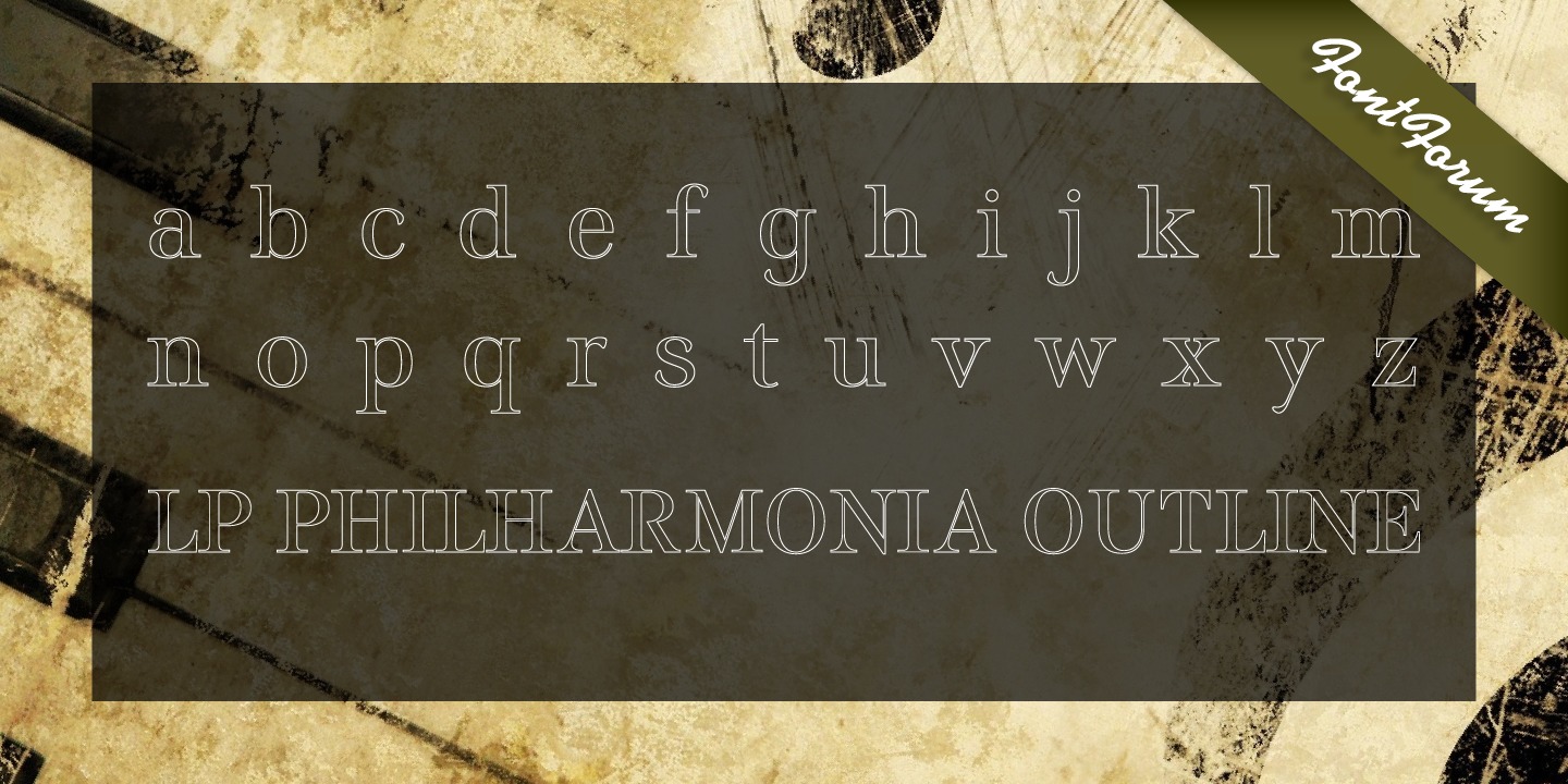 Пример шрифта LP Philharmonia Outline